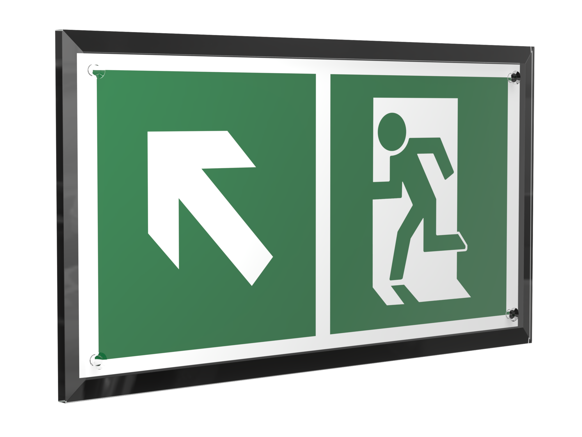 Знак безопасности PT-32178-Black.E34''Напр. к эвакуационному выходу налево вверх''