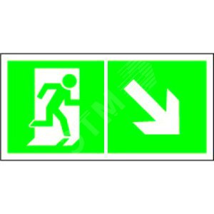 Изображение товара Знак безопасности BL-3517.E36 Напряжение к эвакуационному выходу направо вниз
