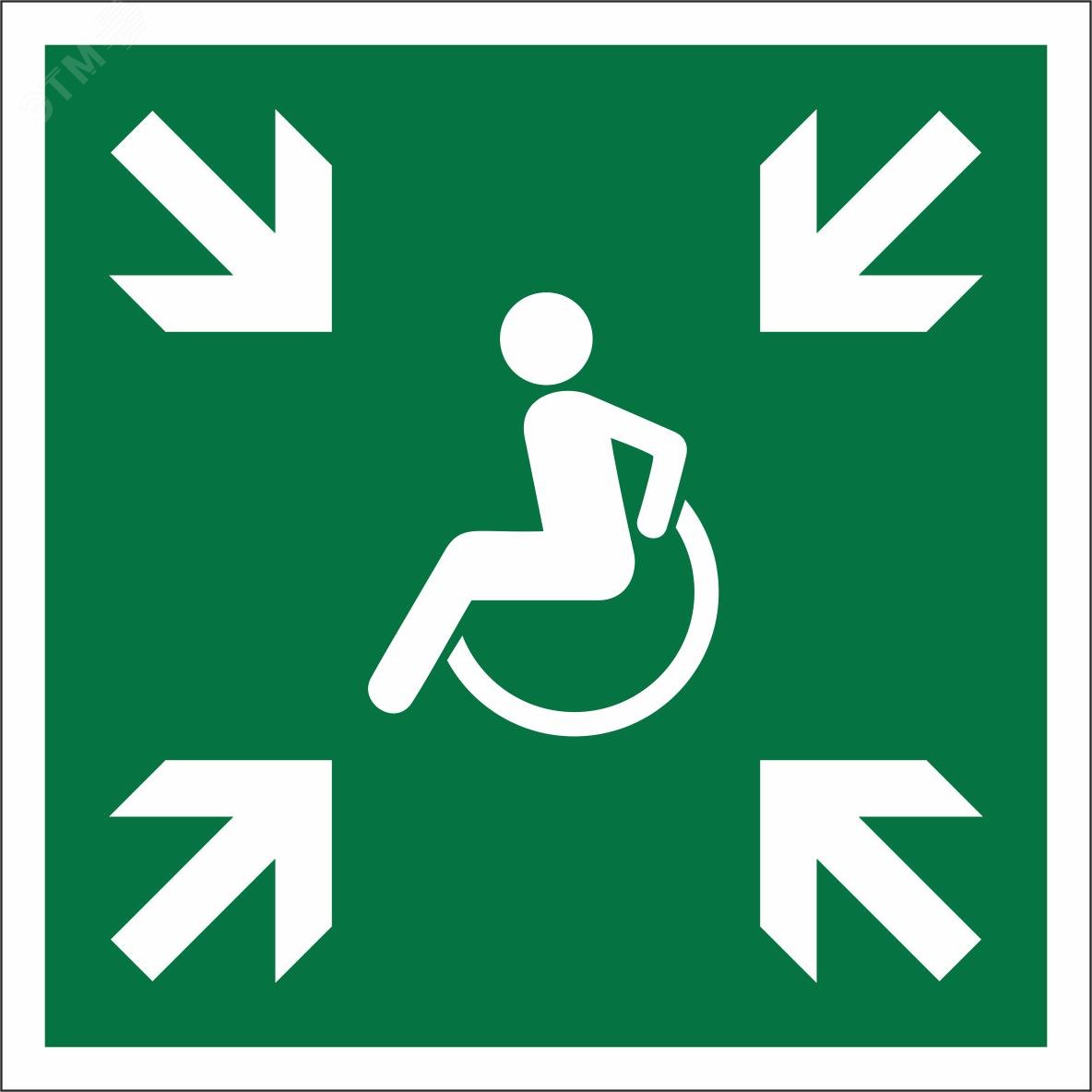 Изображение товара Знак безопасности BL-2010B.E65''Пункт (место) сбора МГН (безопасная зона МГН)'' (шт)