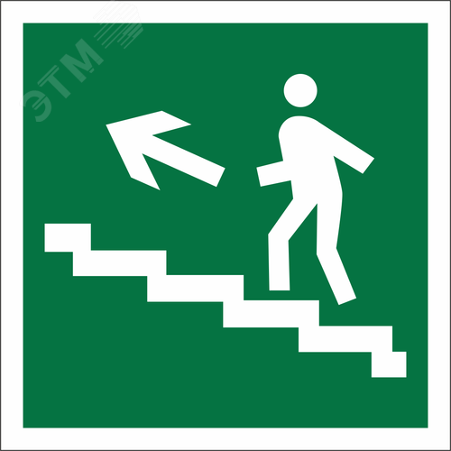 Изображение товара Знак безопасности BL-2020B.E16''Напр. к эвакуац. выходу по лестн. вверх (лев.)'' (шт)
