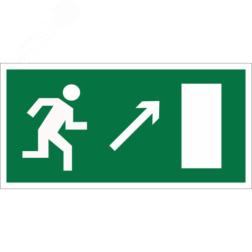 Изображение товара Знак безопасности BL-3015B.E05''Напр. к эвакуационному выходу направо вверх'' (шт)