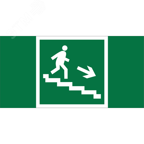 Изображение товара Знак безопасности NPU-2714.E13''Напр. к эвакуац. выходу по лестн. вниз (прав)'' (шт)
