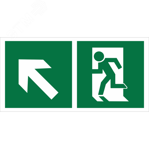 Изображение товара Знак безопасности BL-3015B.E34''Напр. к эвакуационному выходу налево вверх'' (шт)