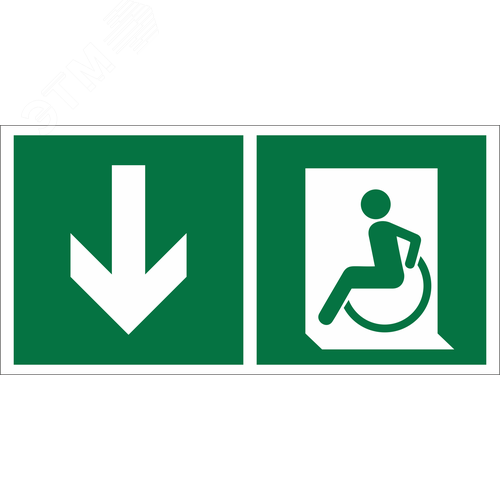 Изображение товара Знак безопасности BL-3517.E71''Указ. двери эвакуац. выхода (лев.) для МГН'' (шт)