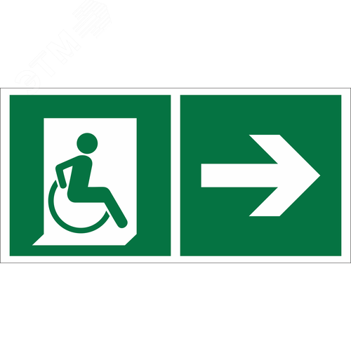 Изображение товара Знак безопасности BL-3517.E73''Напр. движения к эвакуац. выходу МГН направо'' (шт)