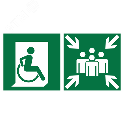 Знак безопасности NPU-3015.E74''Пункт (место) сбора для МГН (безоп. зона МГН)'' - фото 1