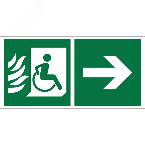 Изображение товара Знак безопасности BL-3015B.E85''Эвакуационные пути для инвалидов направо'' (шт)