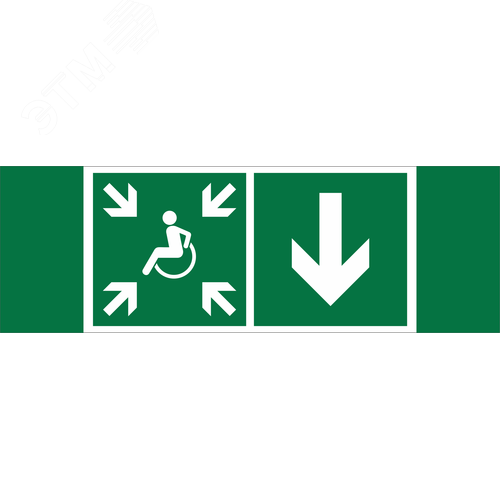 Знак безопасности NPU-3413.E78''Указ. двери пункта сбора(безоп.зоны)МГН(прав)'' - фото 1