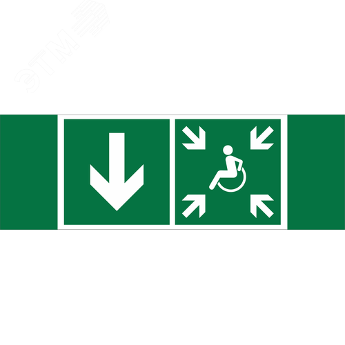 Знак безопасности NPU-3413.E79''Указ. двери пункта сбора(безоп.зоны)МГН(лев.)'') - фото 1