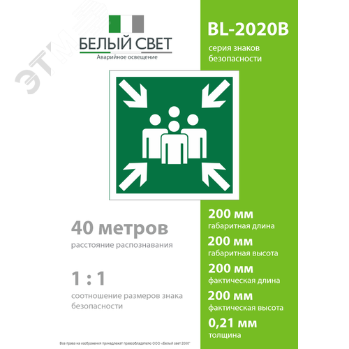 Знак безопасности BL-2020B.E21''Пункт (место) сбора'' - фото 4