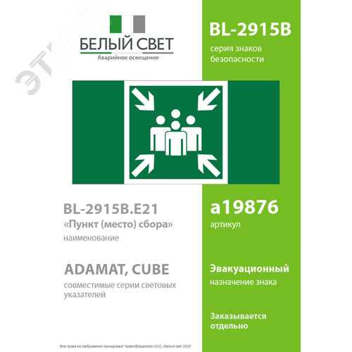Знак безопасности BL-2915B.E21''Пункт (место) сбора'' - фото 2