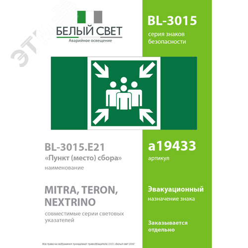 Знак безопасности BL-3015.E21''Пункт (место) сбора'' - фото 2
