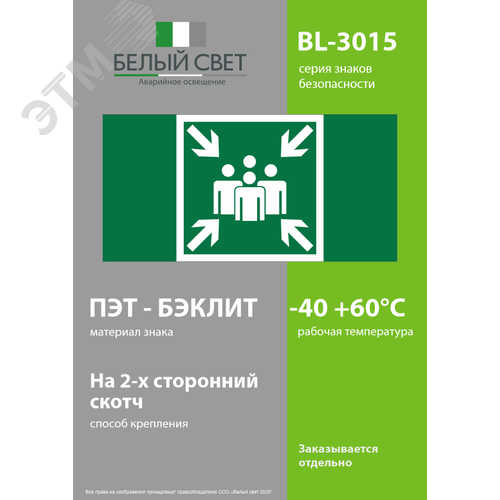 Знак безопасности BL-3015.E21''Пункт (место) сбора'' - фото 3