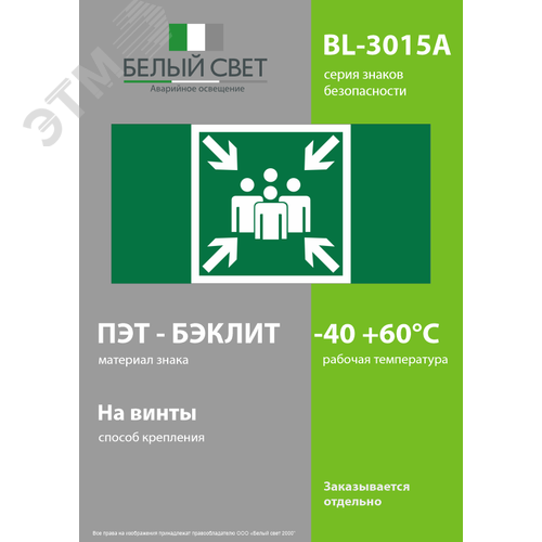 Знак безопасности BL-3015A.E21''Пункт (место) сбора'' - фото 3