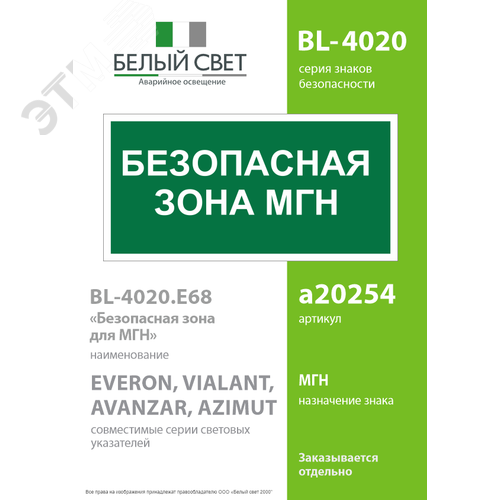 Знак безопасности BL-4020.E68''Безопасная зона для МГН'' - фото 2