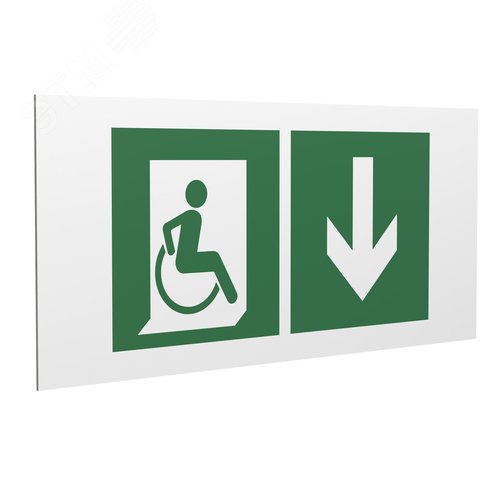 Знак безопасности PS-36164.E70''Указ. двери эвакуац. выхода (прав.) для МГН'' - фото 1