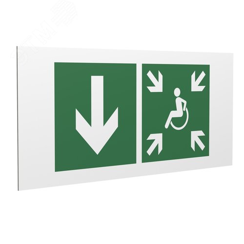 Знак безопасности PP-36162.E79''Указ. двери пункта сбора(безоп.зоны)МГН(лев.)'' - фото 1