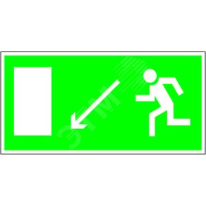 Знак безопасности PP-36162.E08''Напр. к эвакуационному выходу налево вниз'' - фото 1
