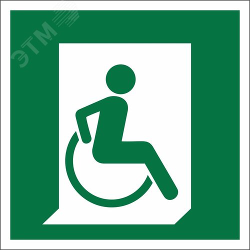 Знак безопасности BL-2010B.E60-02''Выход для МГН здесь (правосторонний)'' - фото 1