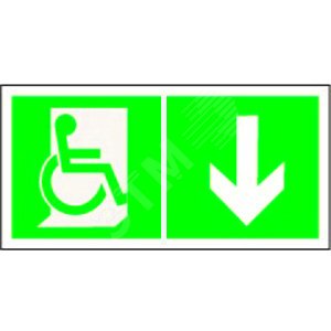 Знак безопасности PS-40206.E70''Указ. двери эвакуац. выхода (прав.) для МГН'' - фото 1