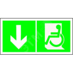 Знак безопасности PP-36162.E71''Указ. двери эвакуац. выхода (лев.) для МГН'' - фото 1