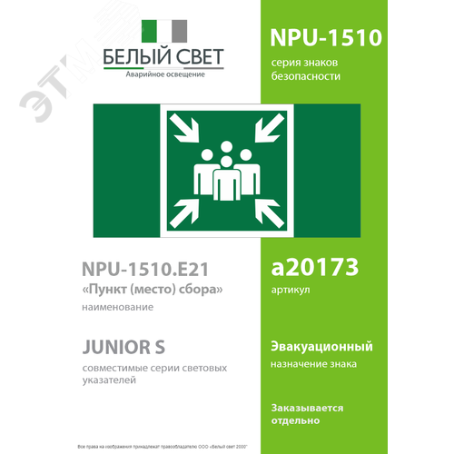 Знак безопасности NPU-1510.E21''Пункт (место) сбора'' - фото 2