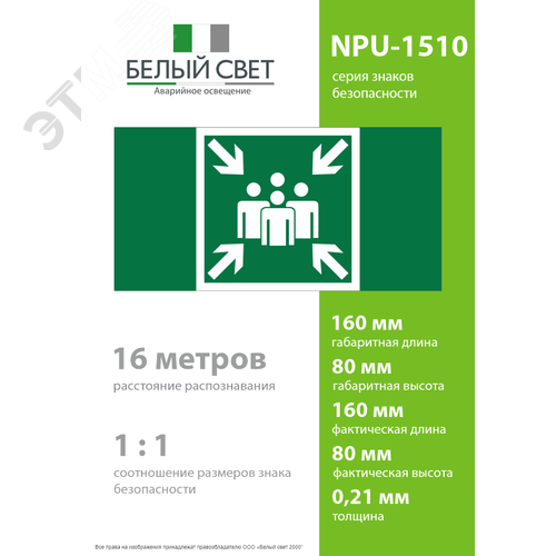 Знак безопасности NPU-1510.E21''Пункт (место) сбора'' - фото 4