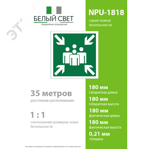 Знак безопасности NPU-1818.E21''Пункт (место) сбора'' - фото 4