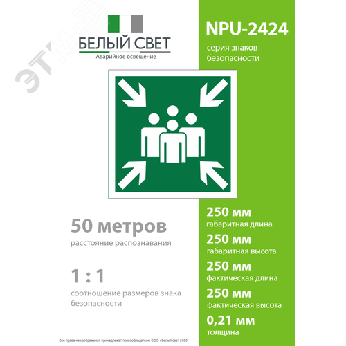 Знак безопасности NPU-2424.E21''Пункт (место) сбора'' - фото 4