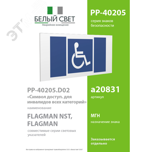 Знак безопасности PP-40205.D02''Символы доступ. для инвалидов всех категорий'' - фото 2