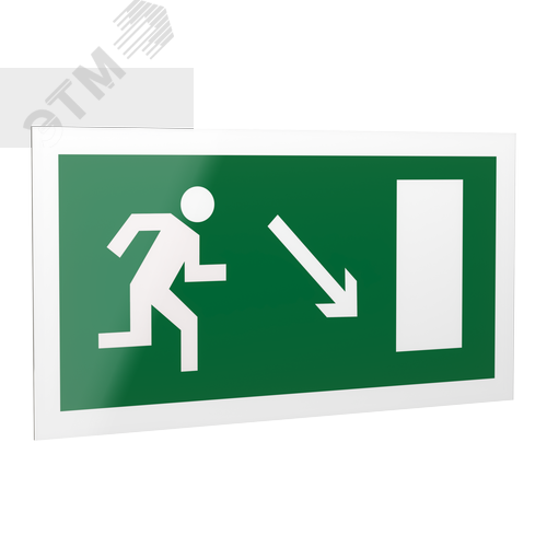 Знак безопасности PP-40205.E07''Напр. к эвакуационному выходу направо вниз'' - фото 1