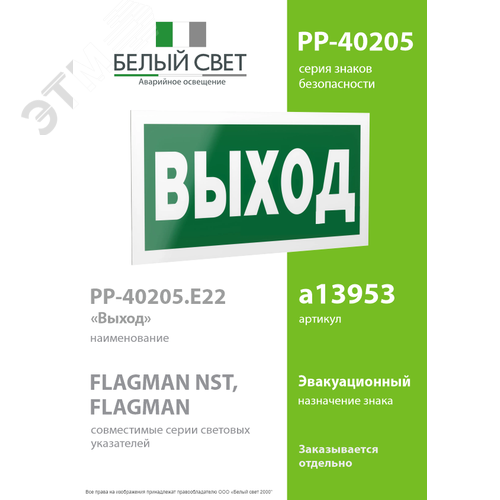 Знак безопасности PP-40205.E22''Выход'' - фото 2