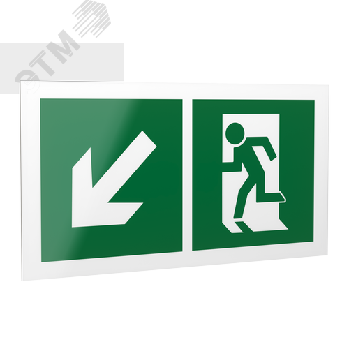 Знак безопасности PP-40205.E33''Напр. к эвакуационному выходу налево вниз'' - фото 1