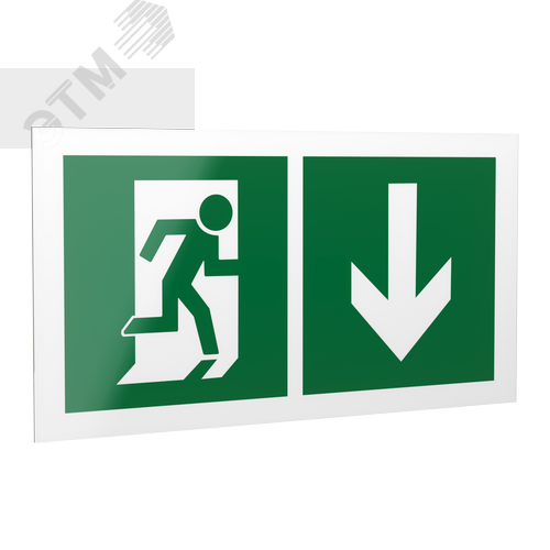 Знак безопасности PS-42226.E39''Указ. двери эвакуац. выхода (прав.)'' - фото 1