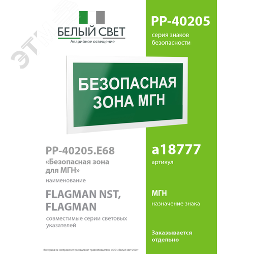 Знак безопасности PP-40205.E68''Безопасная зона для МГН'' - фото 2