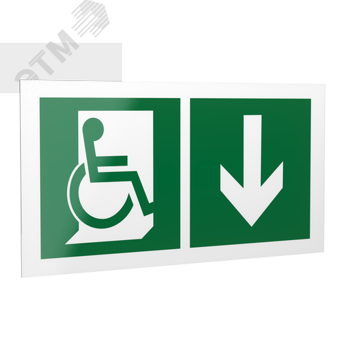 Знак безопасности PP-40205.E70''Указ. двери эвакуац. выхода (прав.) для МГН'' - фото 1