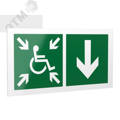 Знак безопасности PS-42226.E78''Указ. двери пункта сбора(безоп.зоны)МГН(прав)'' - фото 1