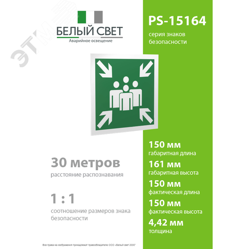 Знак безопасности PS-15164.E21''Пункт (место) сбора'' - фото 4