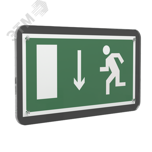 Знак безопасности PS-33186-Black.E10''Указ. двери эвакуационного выхода (лев.)'' - фото 1