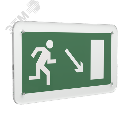 Знак безопасности PS-33186.E07''Напр. к эвакуационному выходу направо вниз'' - фото 1
