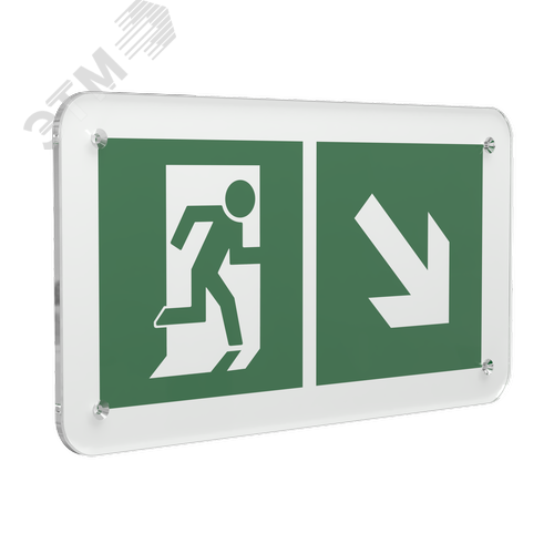 Знак безопасности PS-33186.E36''Напр. к эвакуационному выходу направо вниз'' - фото 1