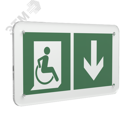 Знак безопасности PS-33186.E70''Указ. двери эвакуац. выхода (прав.) для МГН'' - фото 1