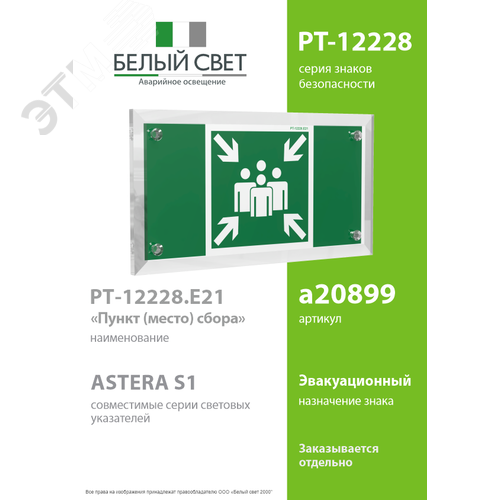 Знак безопасности PT-12228.E21''Пункт (место) сбора'' - фото 2