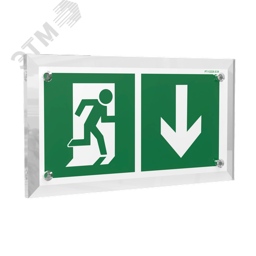 Знак безопасности PT-12228.E39''Указ. двери эвакуац. выхода (прав.)'' - фото 1
