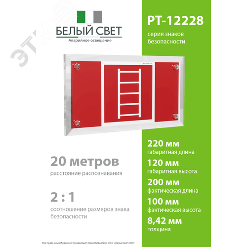 Знак безопасности PT-12228.F03''Пожарная лестница'' - фото 4