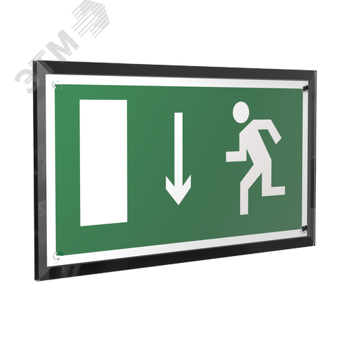 Знак безопасности PT-32178-Black.E10''Указ. двери эвакуационного выхода (лев.)'' - фото 1