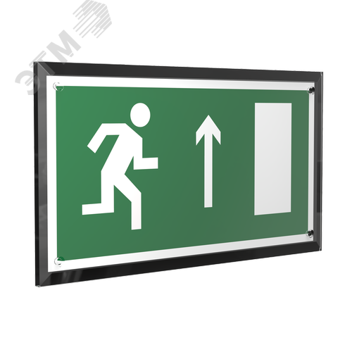 Знак безопасности PT-32178-Black.E11''Напр. к эвакуац. выходу прямо (прав.)'' - фото 1