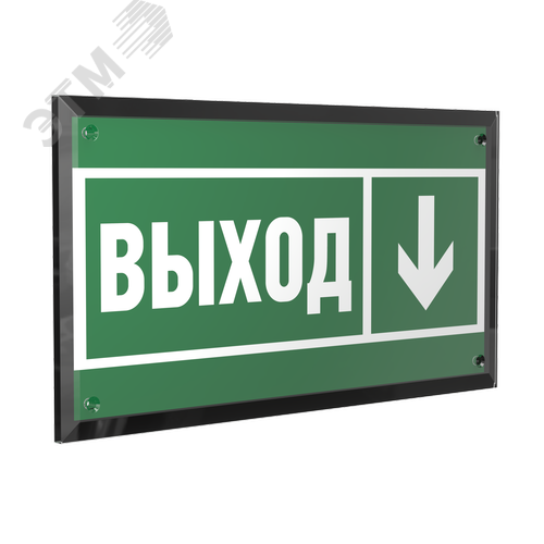 Знак безопасности PT-32178-Black.E29''Направление к эвакуационному выходу вниз'' - фото 1