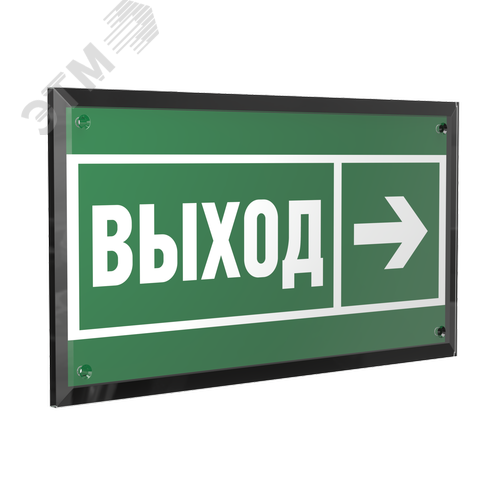 Знак безопасности PT-32178-Black.E30''Направление к эвакуац. выходу направо'' - фото 1