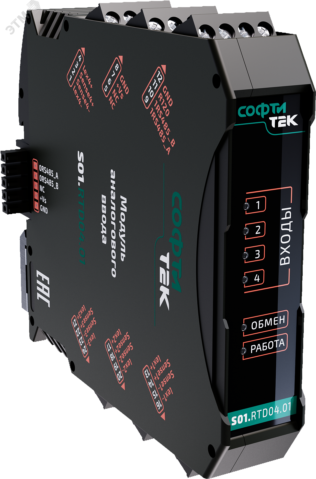 Изображение товара Модуль аналогового ввода термосопротивлений 4 канала 24 Bit RS-485